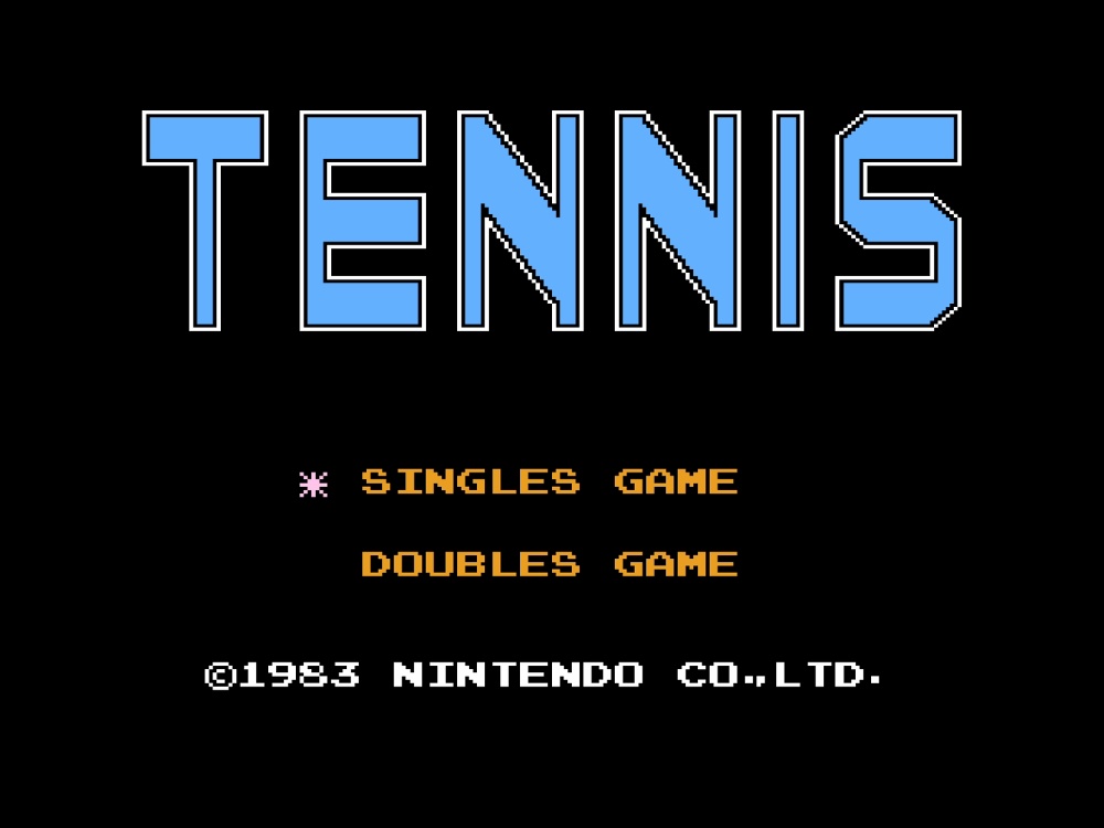 Title Screen of Tennis for NES
